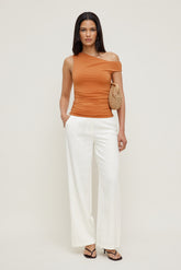 Dynamite On Sale | Yasmin Linen Straight Leg Pants White