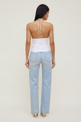 Dynamite Outlet | Poplin Halter Top White