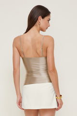 Dynamite On Sale | Monet Stretch Satin Top Beige