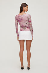 Dynamite Outlet | Stella Long Sleeve Mesh Top Pink
