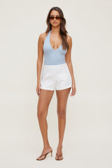 Dynamite Outlets | Lace Plunge Bodysuit Blue