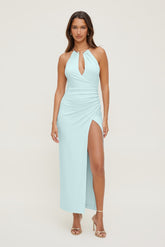 Dynamite Discount | Sculpt Necklace Maxi Dress Blue