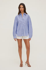 Dynamite Website Shop | Striped Poplin Shirt Blue