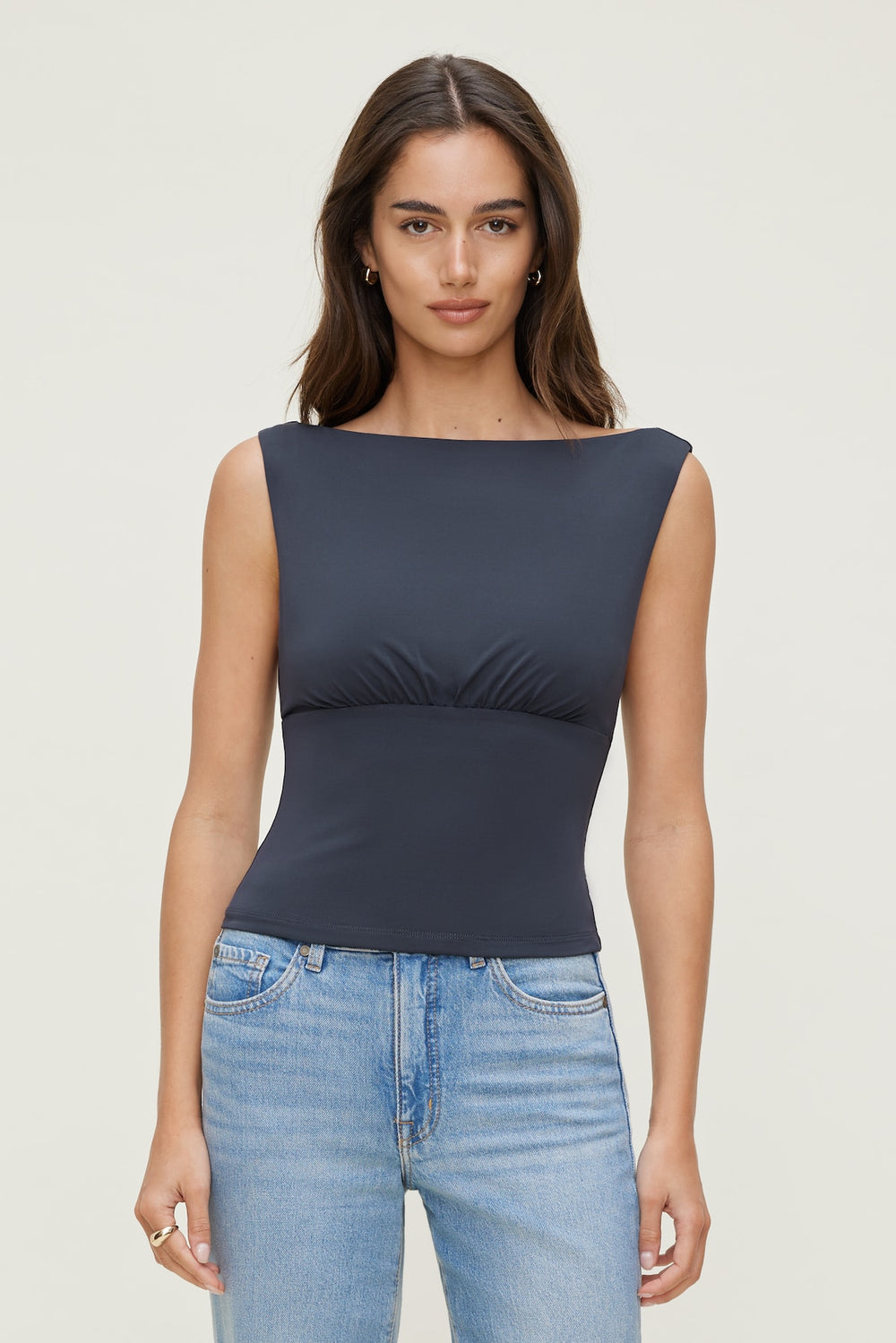 Dynamite Online | Sculpt Cinched Waist Top Blue