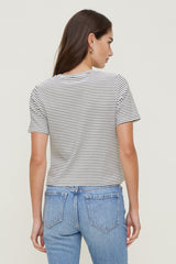 Dynamite Store | Everyday Striped Heavy Cotton T Shirt White