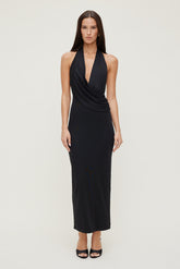 Dynamite On Sale | Plunge Mesh Maxi Dress Black