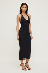 Dynamite US | Reia Halter Mesh Maxi Dress Black