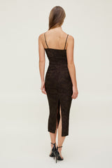 Dynamite Outlet | Mona Jacquard Midi Dress Brown