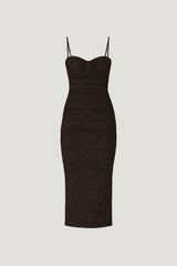 Dynamite Outlet | Mona Jacquard Midi Dress Brown