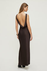 Dynamite Store | Nora Satin Maxi Slip Dress Brown
