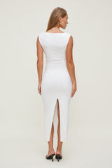 Dynamite US | Brie Sculpt Midi Dress White