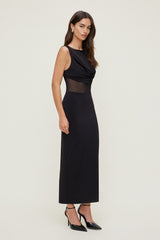 Dynamite US | Sculpt Sheer Cowl Neck Maxi Dress Black