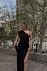 Dynamite Outlet | Sculpt Slit Maxi Dress Black