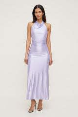 Dynamite Website Shop | Stretch Satin Halter Maxi Dress PURPLE