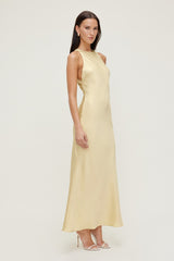 Dynamite On Sale | Twist Back Satin Maxi Dress Yellow