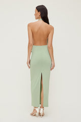 Dynamite Website Shop | Plunge Mesh Maxi Dress Green