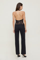Dynamite Outlets | Lace Halter Top Black