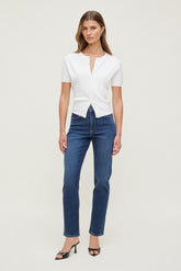 Dynamite Discount | Frenchie Stretch High Rise Slim Leg Jeans Blue