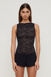 Dynamite On Sale | Nola Lace Tank Top Black