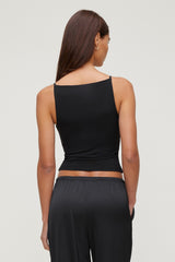 Dynamite Discount | Sculpt Strappy Boat Neck Tank Top Black