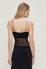 Dynamite US | Bandeau Sheer Mesh Bodysuit Black
