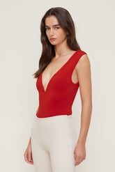 Dynamite On Sale | Sculpt Plunge Sweetheart Bodysuit Red