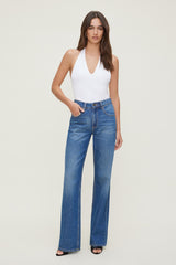 Dynamite US | Sculpt Plunge Halter Bodysuit White