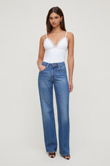 Dynamite Outlet | Lace Trim Bodysuit White