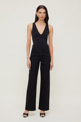 Dynamite Outlets | Sculpt Plunging V Neck Bodysuit Black