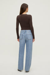 Dynamite US | Sculpt Crewneck Bodysuit Brown