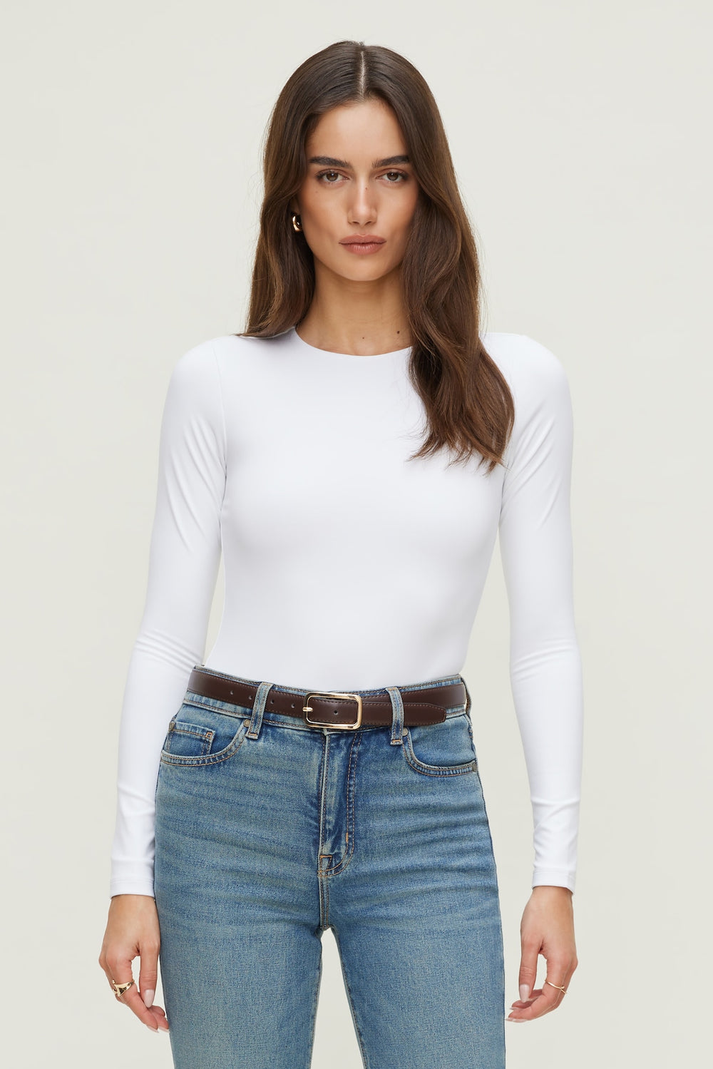 Dynamite On Sale | Sculpt Crewneck Bodysuit White