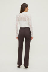 Dynamite Outlets | Mock Neck Lace Bodysuit Beige