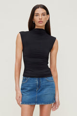 Dynamite Discount | Sculpt Shirred T Shirt Black