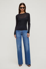 Dynamite Website Shop | Sheer Layered Cami and Long Sleeve T Shirt Black