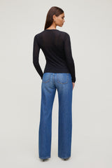 Dynamite Website Shop | Sheer Layered Cami and Long Sleeve T Shirt Black