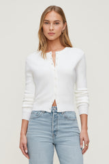 Dynamite Website Shop | Rebecca Crewneck Cardigan White