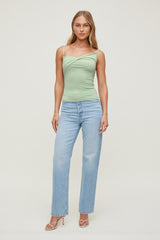 Dynamite Discount | Twisted Cami Top Green