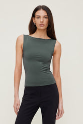 Dynamite Outlet | Nola Sculpt Tank Top Green