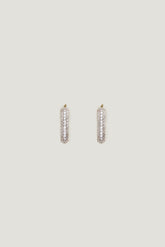 Dynamite Website Shop | U Shaped Pavé Hoop Earrings Gray