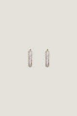 Dynamite Website Shop | U Shaped Pavé Hoop Earrings Gray