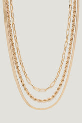 Dynamite US | 3-Pack Mixed Chain Necklaces Yellow