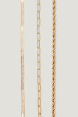 Dynamite US | 3-Pack Mixed Chain Necklaces Yellow