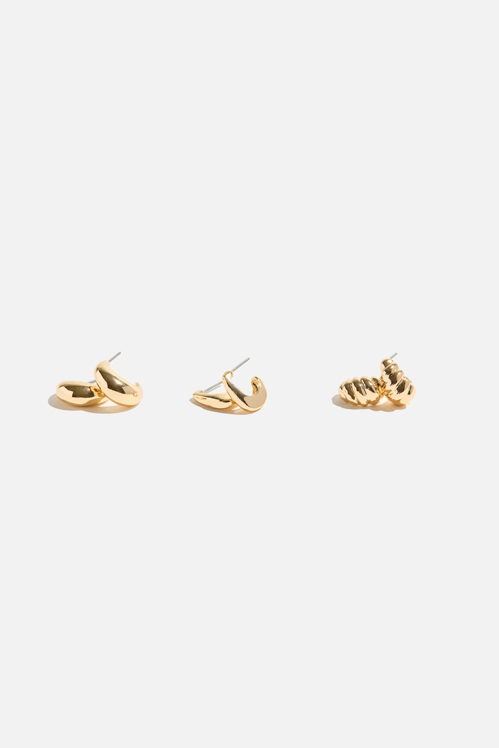 Dynamite Online | 3-Pack Huggie Hoop Earrings Yellow