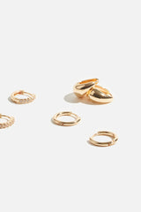 Dynamite Store | 3-Pack Delicate Linear Hoop Earrings White