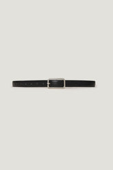 Dynamite Website Shop | Rounded Rectangle Slim Faux Leather Belt Black