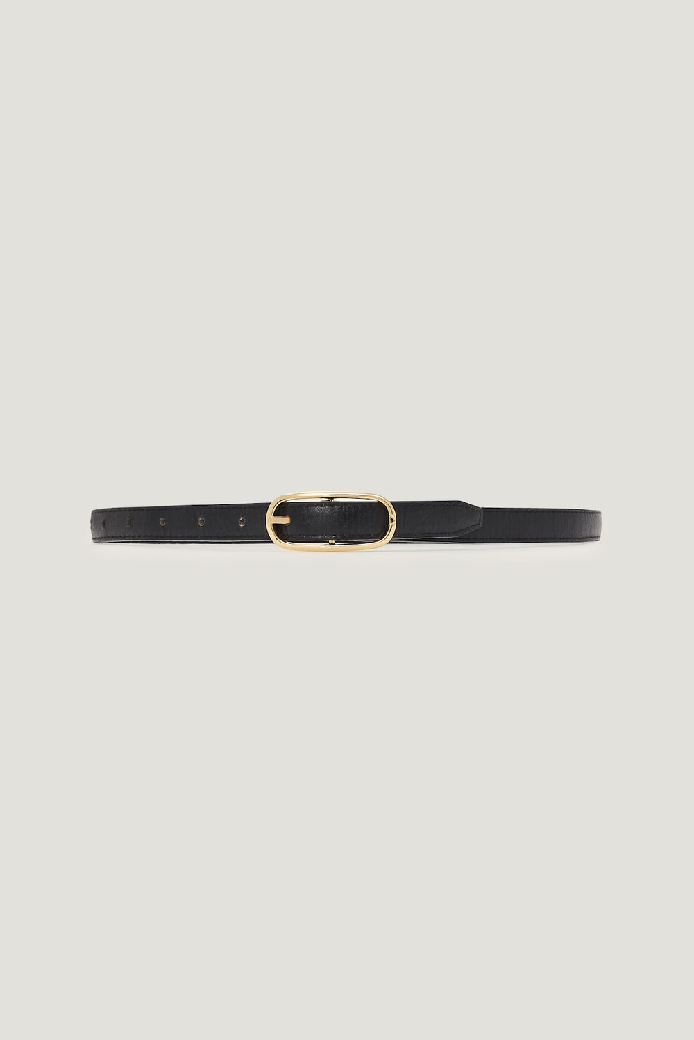 Dynamite Outlets | Oval Super Slim Faux Leather Belt Black