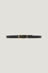 Dynamite Outlets | Oval Super Slim Faux Leather Belt Black