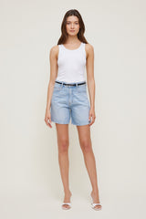 Dynamite On Sale | Oval Skinny Faux Leather Belt Black