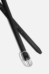 Dynamite Online | Oval Super Slim Faux Leather Belt Black