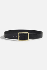 Dynamite Outlet | Rounded Square Faux Leather Belt Black